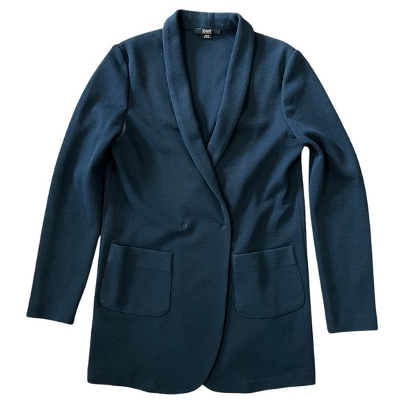 Seventy Jackets & Blazers - SEVENTY Sergio Tegon Women's Navy Wool Knit Blazer Size 42